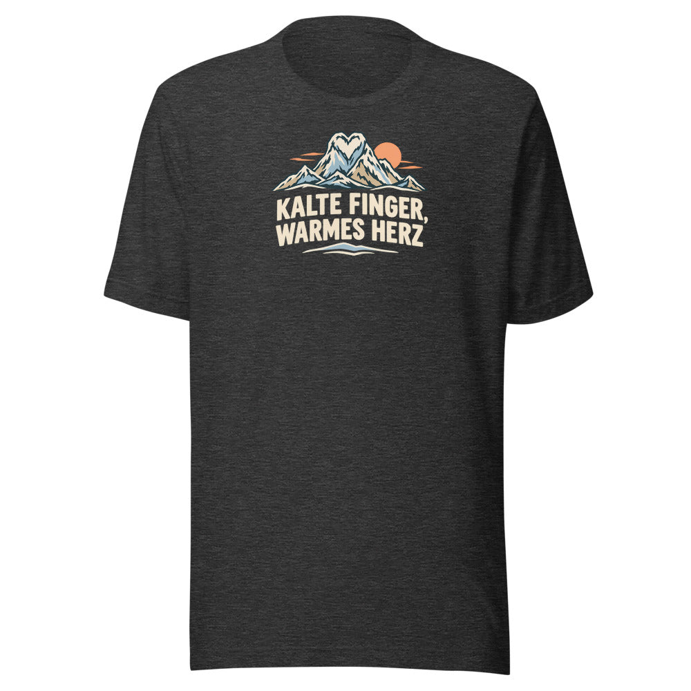Kalte Finger, warmes Herz T-Shirt – Dunkelgrau meliert