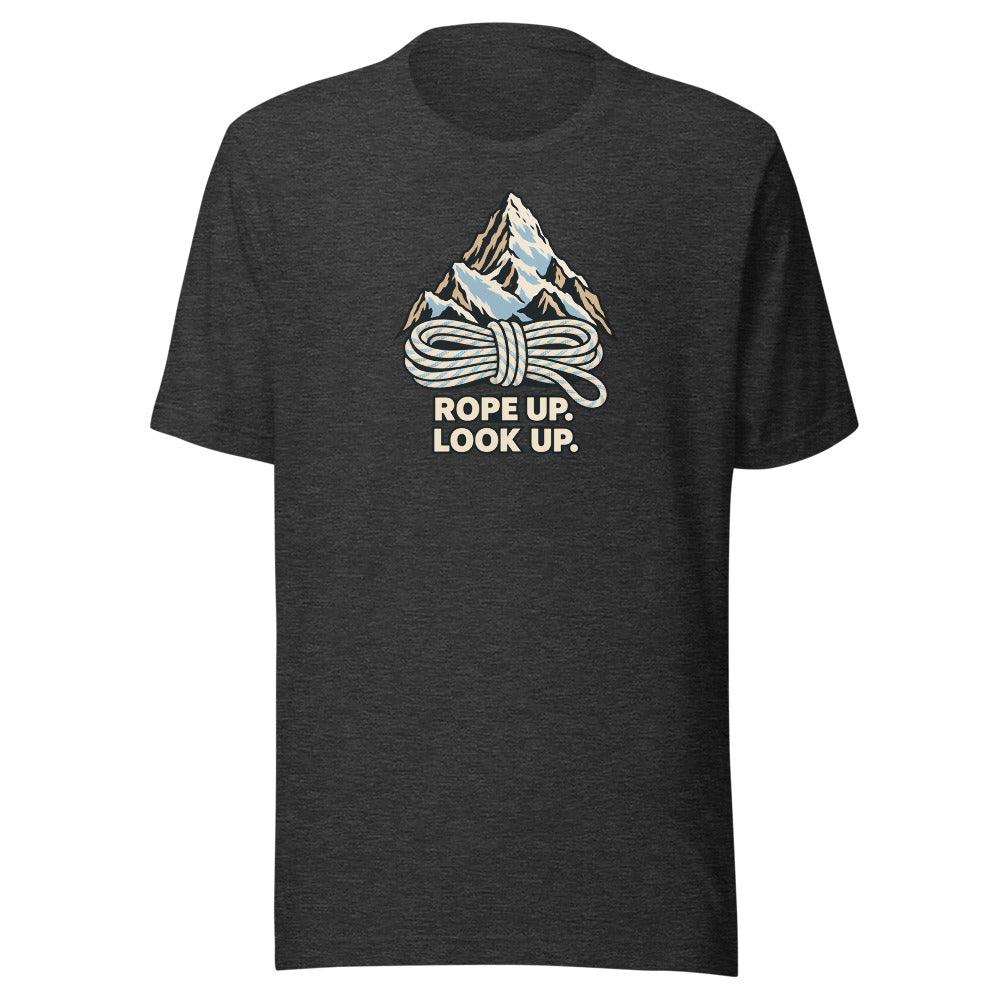 Rope up, look up T-Shirt – Dunkelgrau meliert