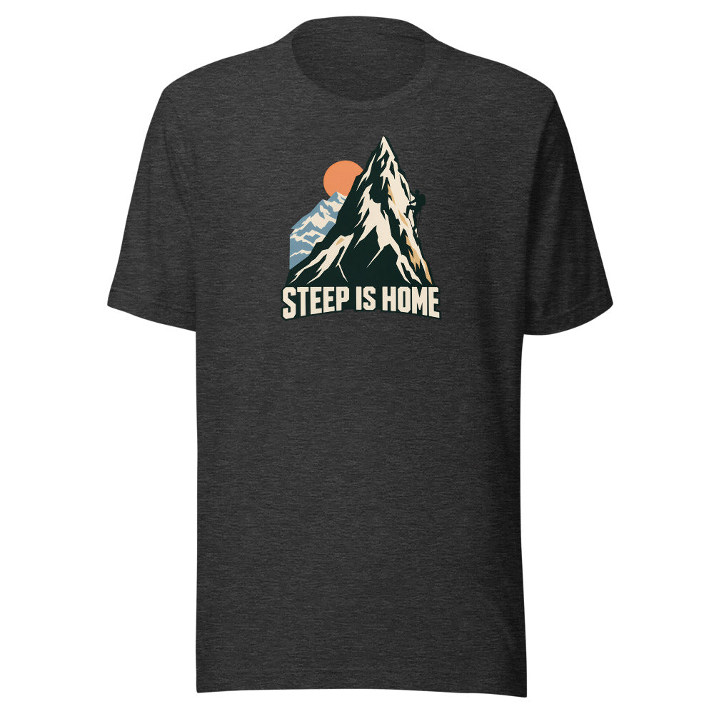 Steep is Home T-Shirt – Dunkelgrau meliert
