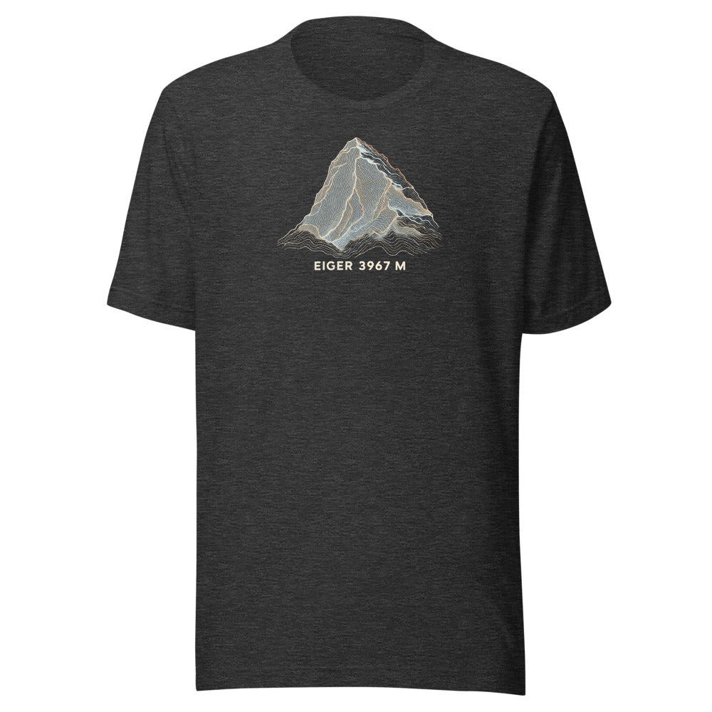 Eiger Nordwand Höhenlinien T-Shirt – Dunkelgrau meliert