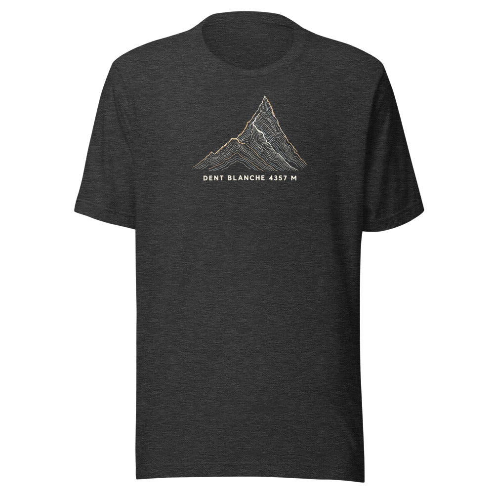 Dent Blanche Höhenlinien T-Shirt – Dunkelgrau meliert