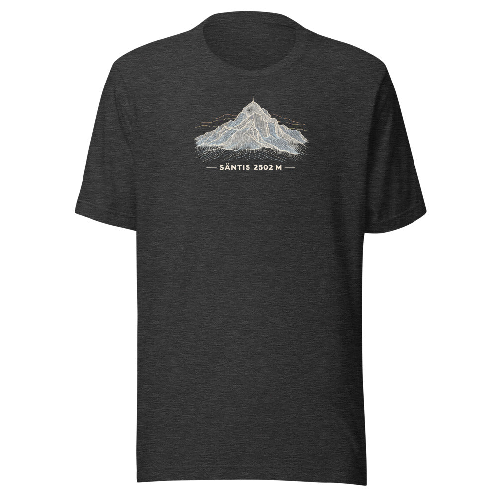 Säntis Höhenlinien T-Shirt – Dunkelgrau meliert
