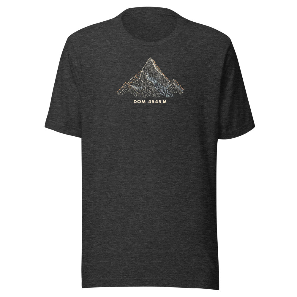 Dom Höhenlinien T-Shirt – Dunkelgrau meliert