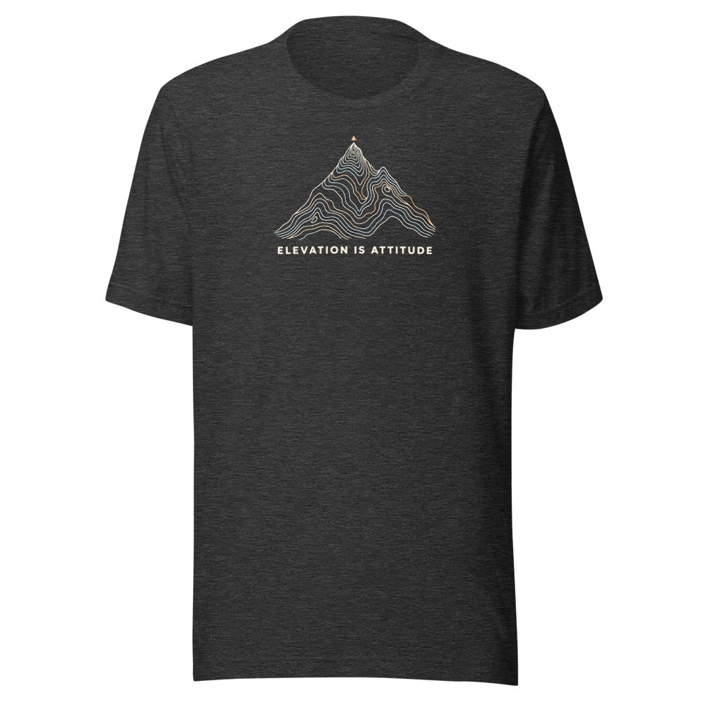 Elevation Is Attitude T-Shirt – Dunkelgrau meliert