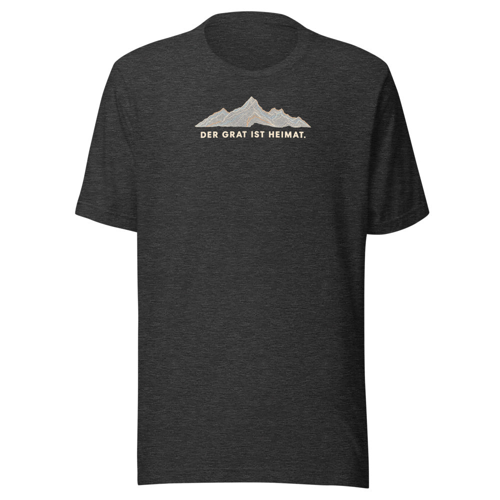 Der Grat ist Heimat T-Shirt – Dunkelgrau meliert