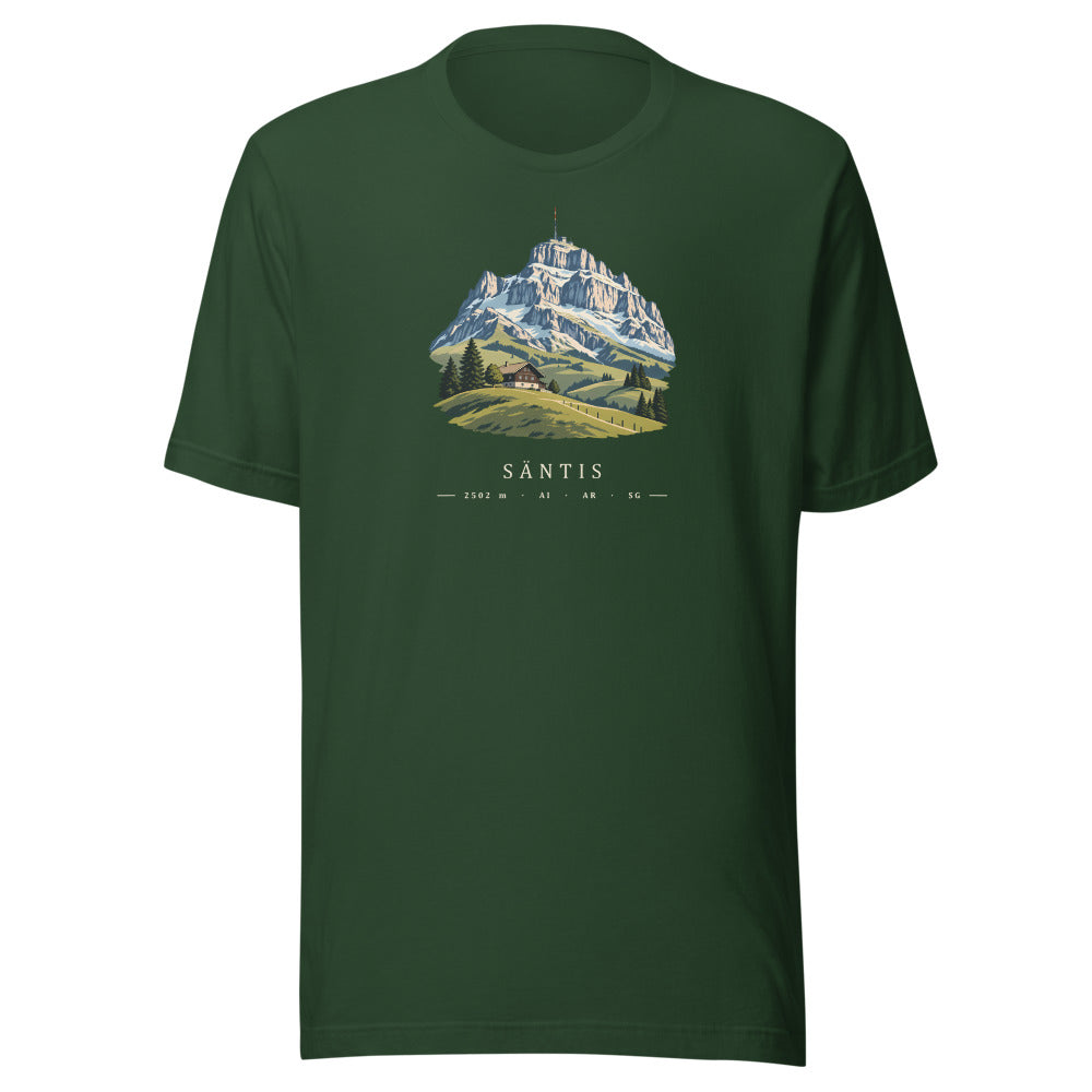 Säntis Appenzeller Hügel T-Shirt – Waldgrün