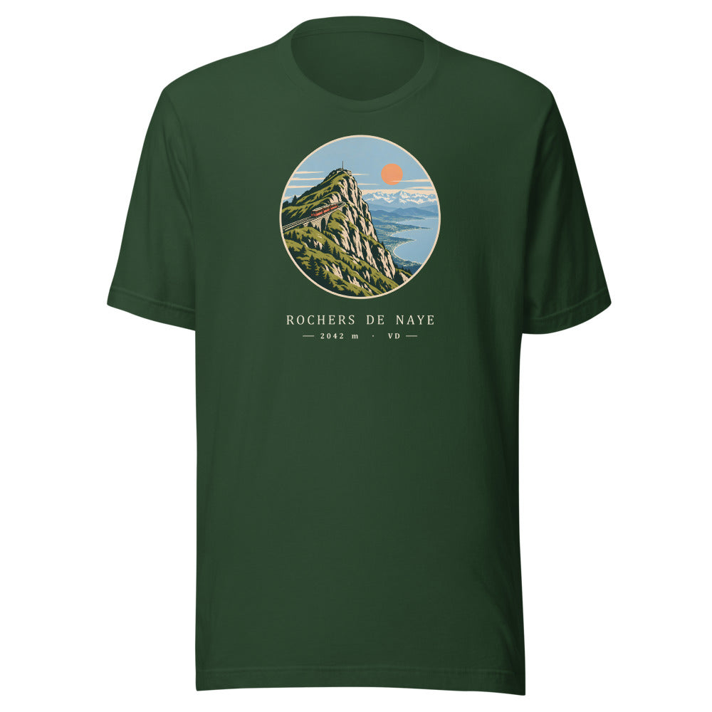 Rochers de Naye Genfersee T-Shirt – Waldgrün