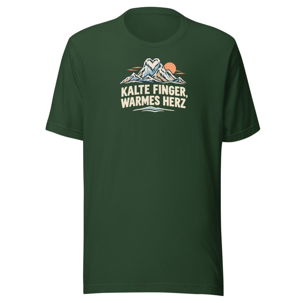 Kalte Finger, warmes Herz T-Shirt – Waldgrün