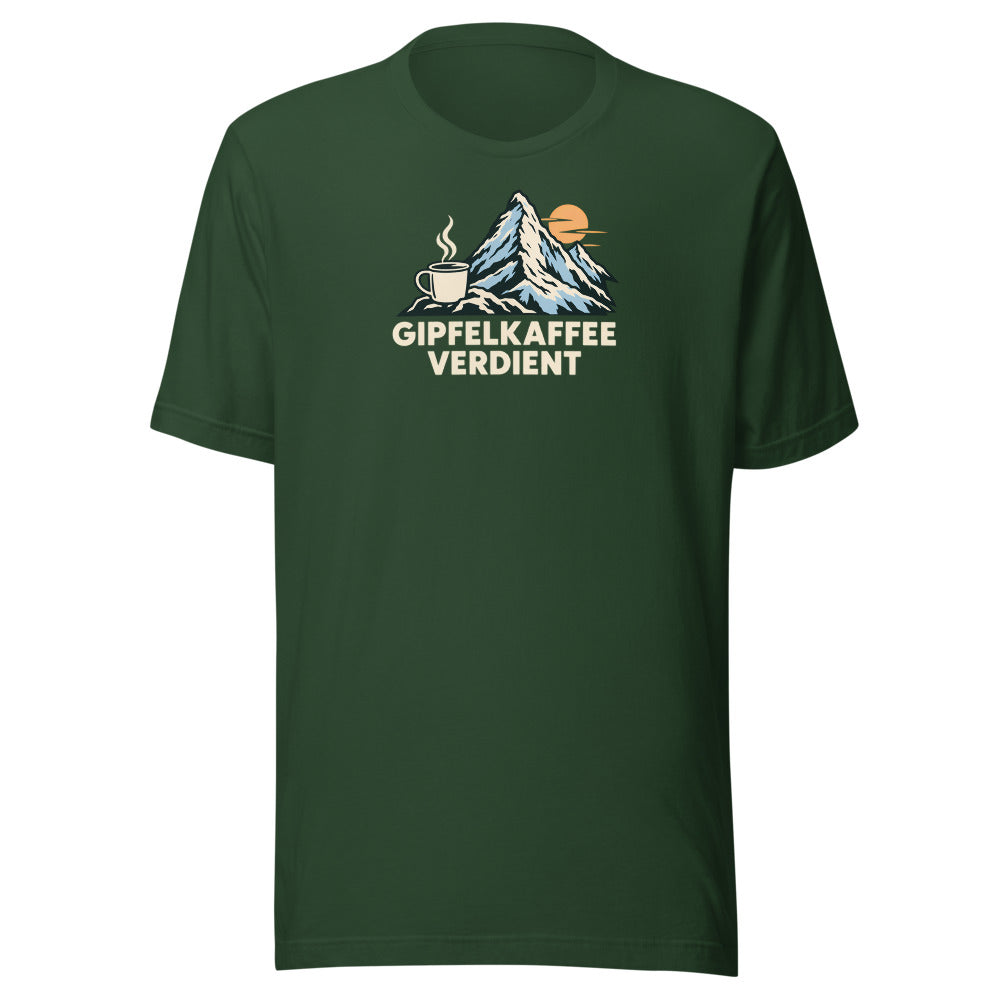 Gipfelkaffee verdient T-Shirt – Waldgrün
