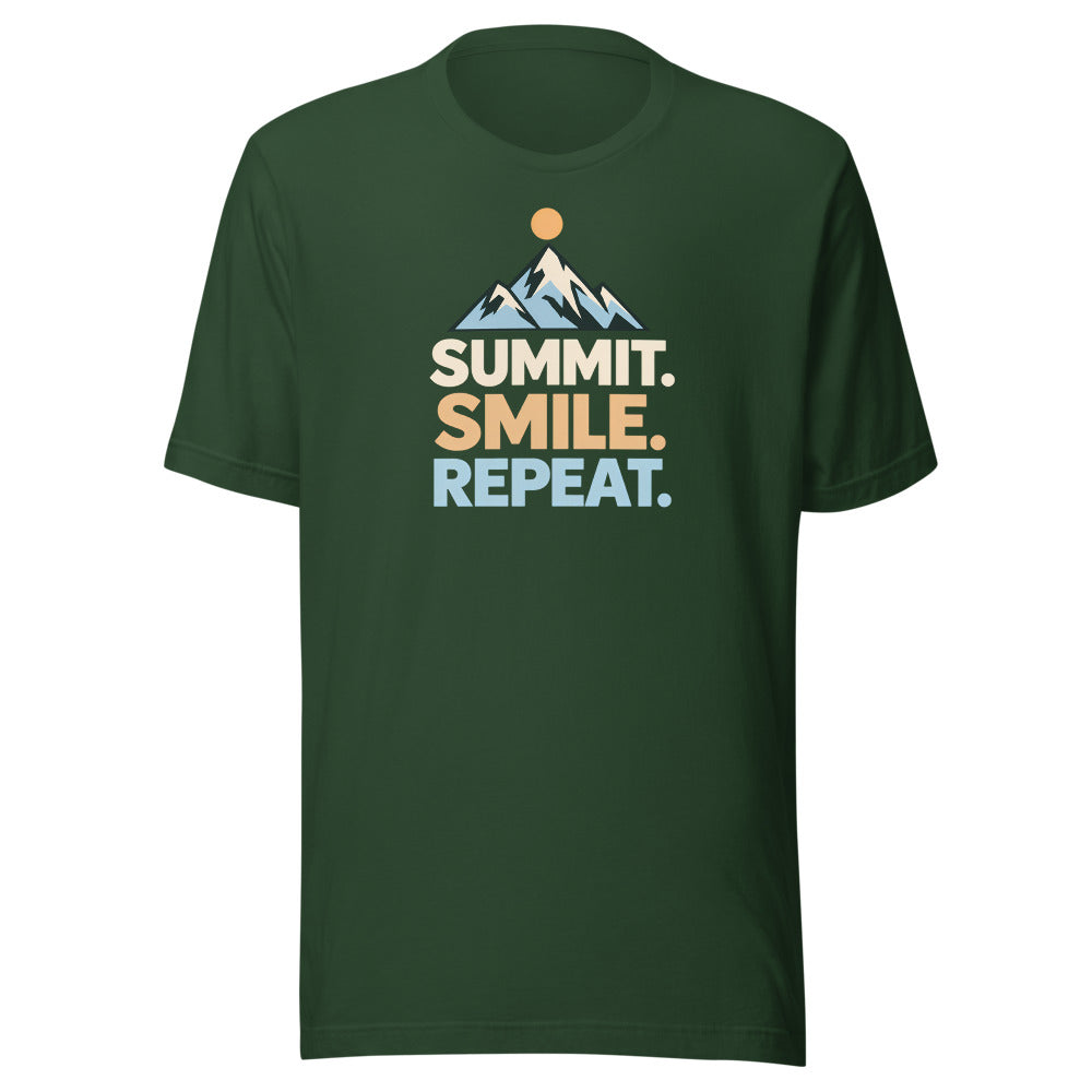 Summit. Smile. Repeat. T-Shirt – Waldgrün