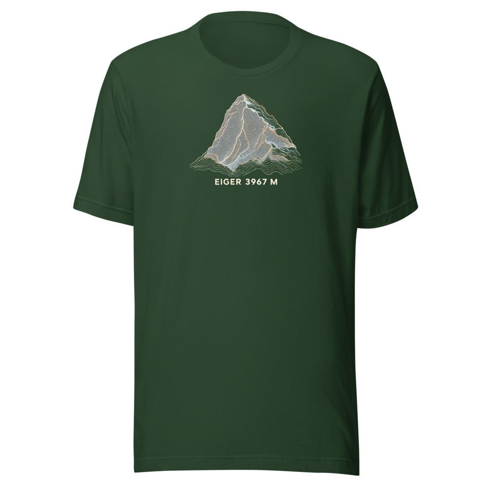Eiger Nordwand Höhenlinien T-Shirt – Waldgrün