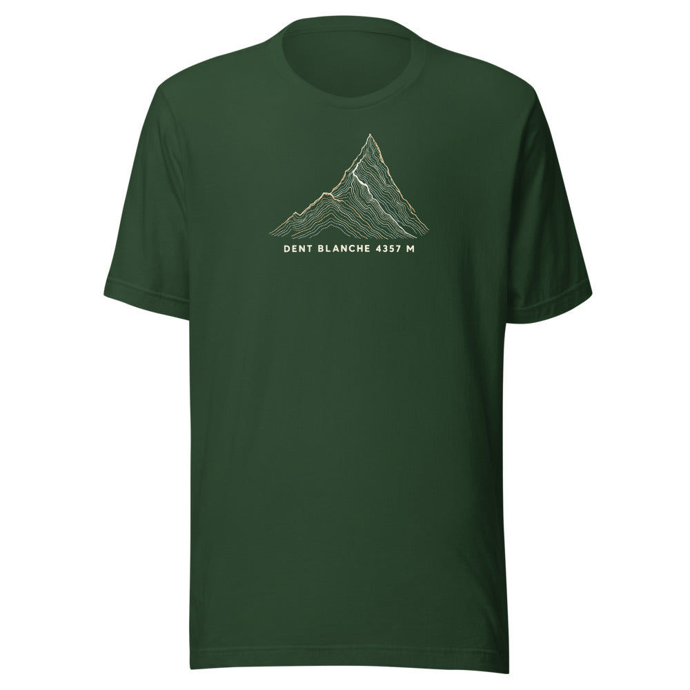 Dent Blanche Höhenlinien T-Shirt – Waldgrün