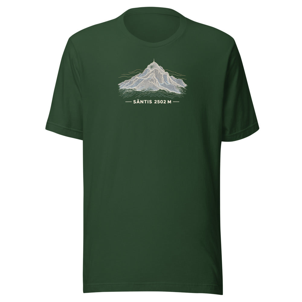 Säntis Höhenlinien T-Shirt – Waldgrün