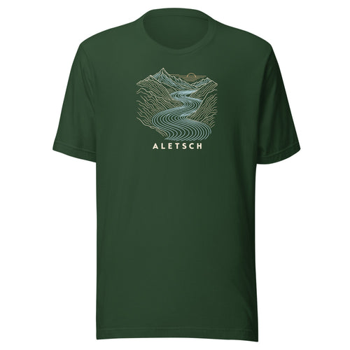 Aletschgletscher Höhenlinien T-Shirt – Waldgrün