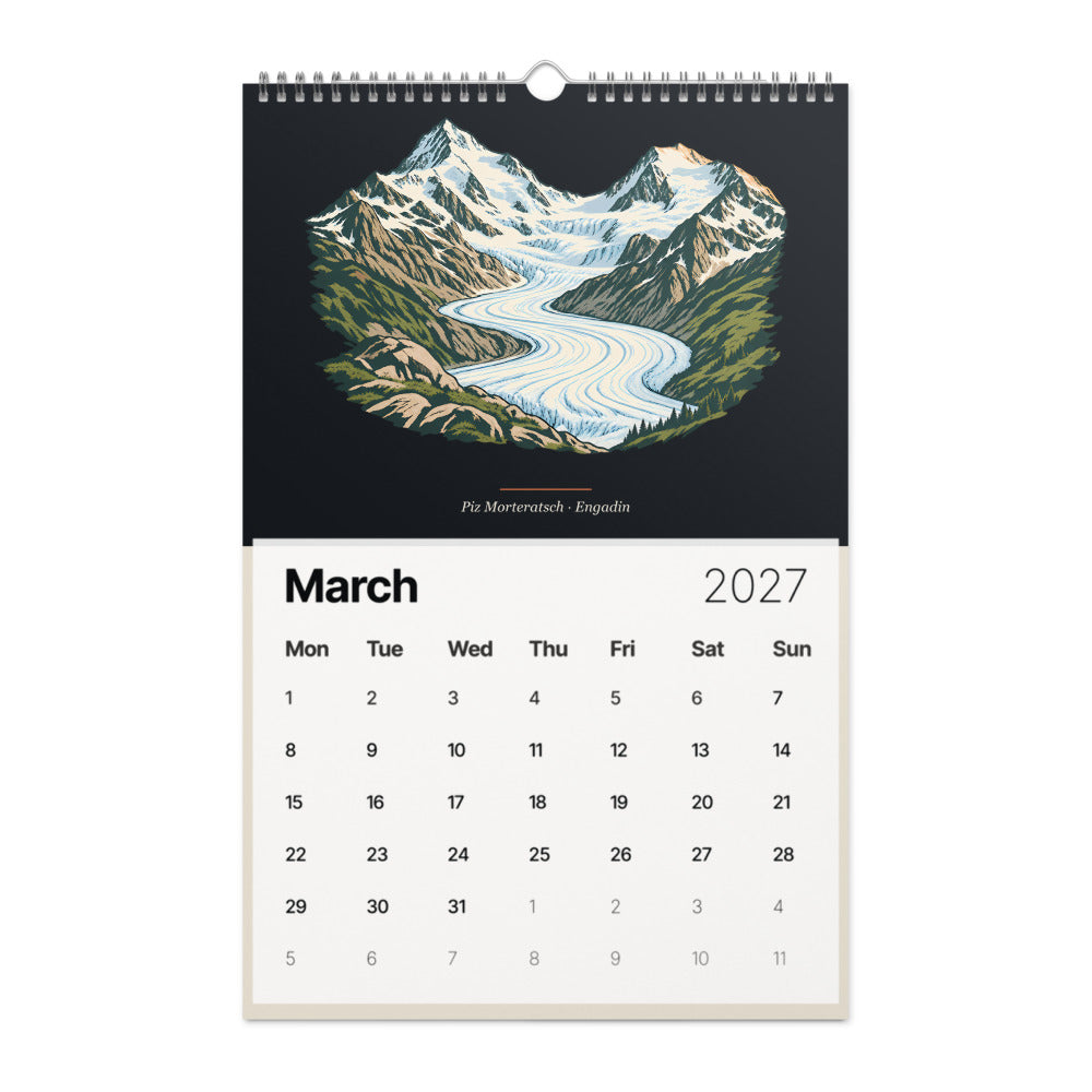 Wandkalender 2027 – Schweizer Gipfel – march