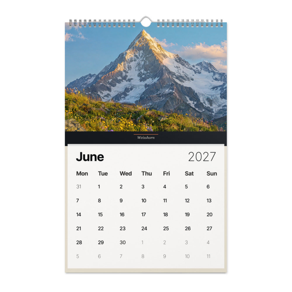 Wandkalender 2027 – Schweizer Gipfel (fotorealistisch) – june
