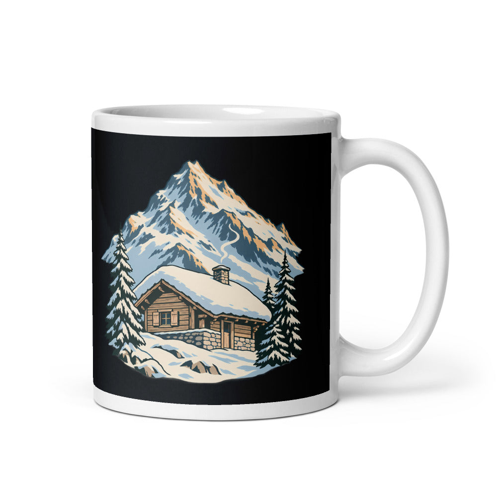 Holzhütte im Schnee Tasse – 325 ml