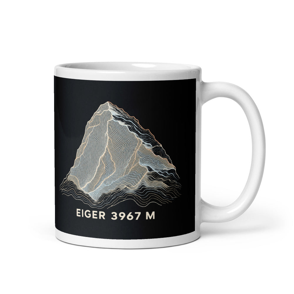 Eiger Nordwand Höhenlinien Tasse – 325 ml