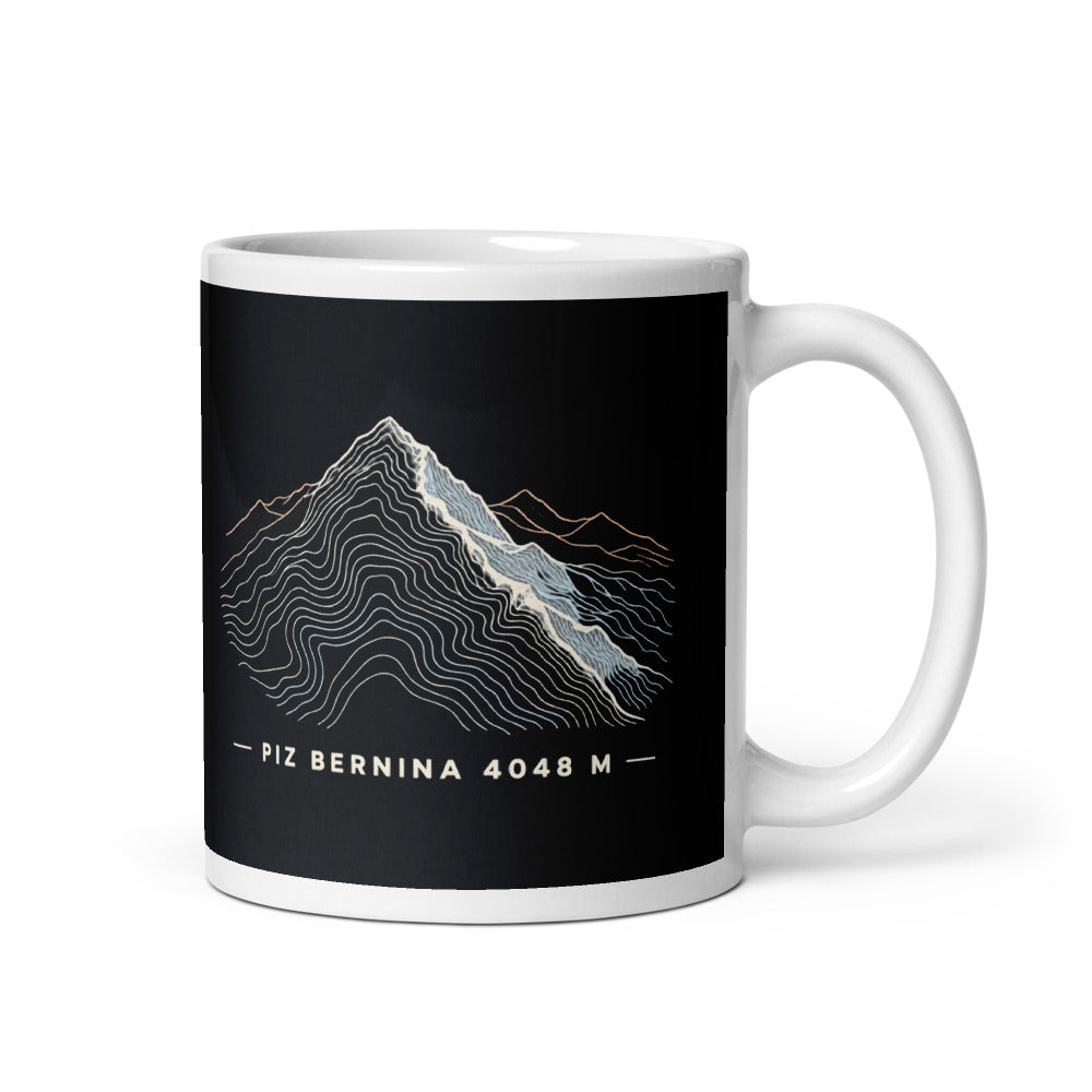 Piz Bernina Höhenlinien Tasse – 325 ml