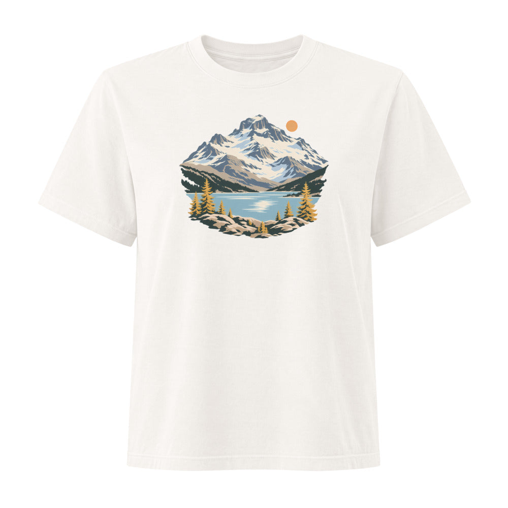 Piz Corvatsch Engadin Damen Heavyweight-T-Shirt – Vintage-Weiss
