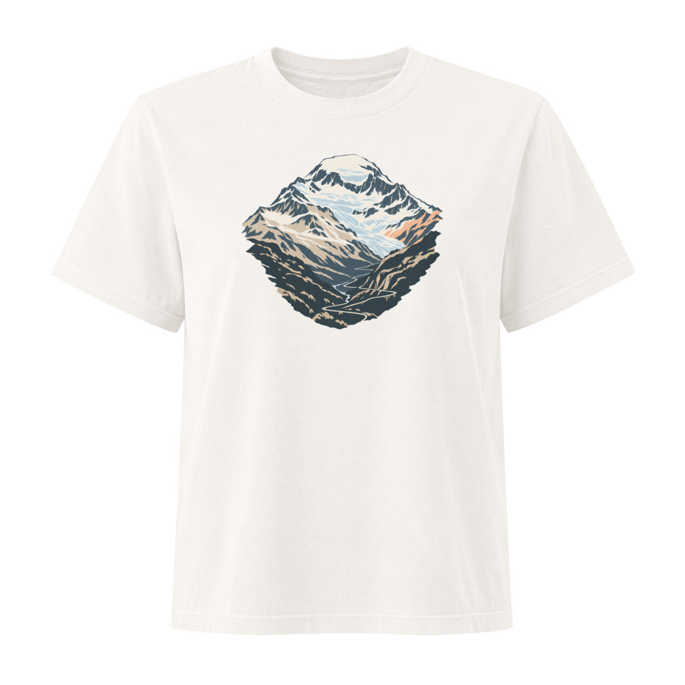 Monte Leone Simplon Damen Heavyweight-T-Shirt – Vintage-Weiss