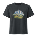 Säntis Appenzeller Hügel Damen Heavyweight-T-Shirt – Schwarz gewaschen
