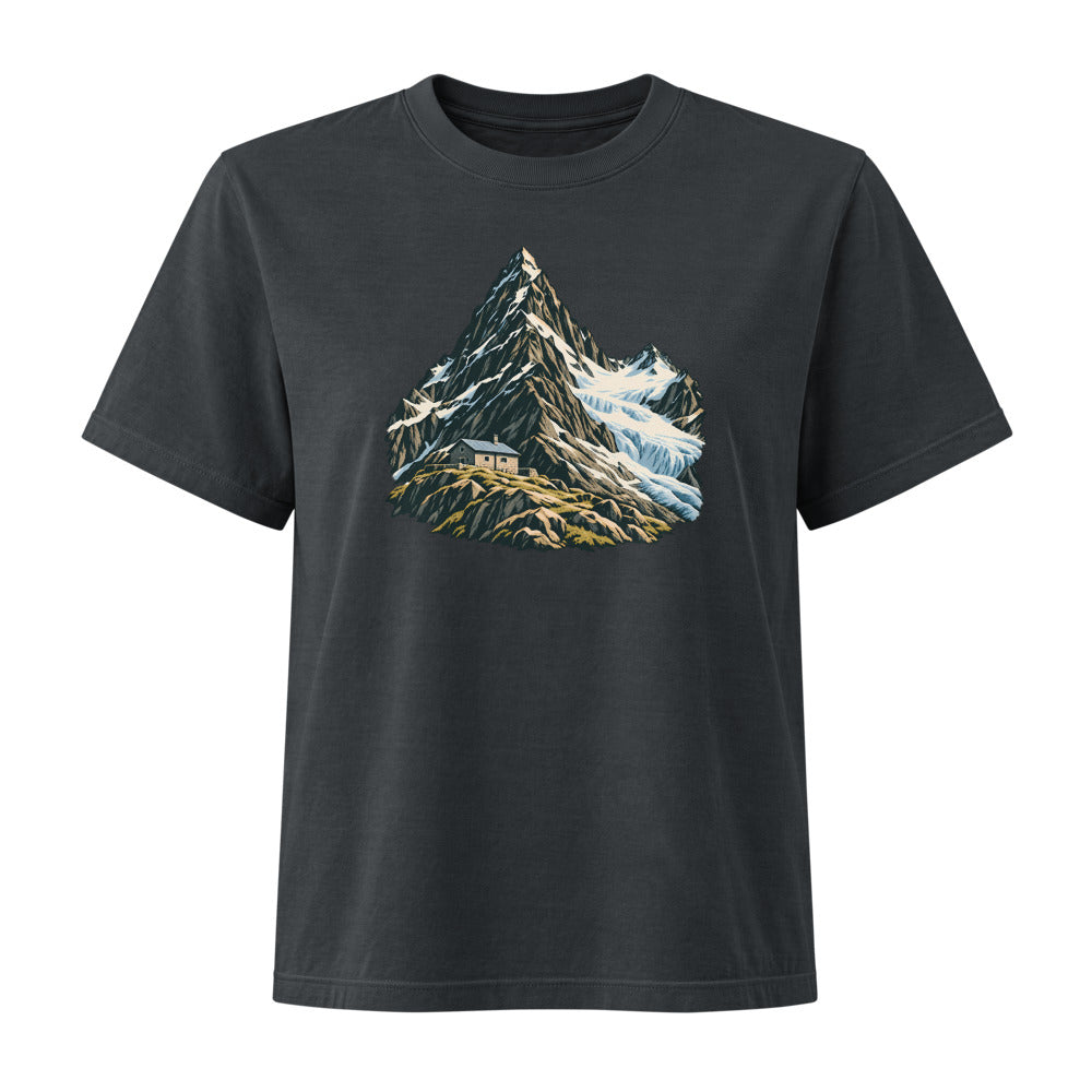 Piz Linard Silvretta Damen Heavyweight-T-Shirt – Schwarz gewaschen