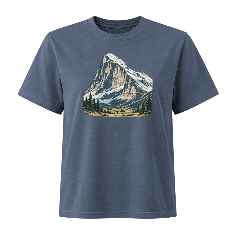 Eiger Grindelwald Damen Heavyweight-T-Shirt – Marineblau gewaschen