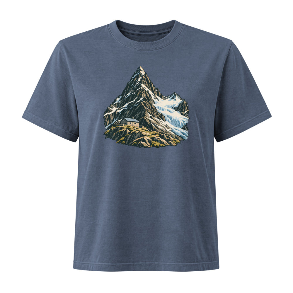 Piz Linard Silvretta Damen Heavyweight-T-Shirt – Marineblau gewaschen