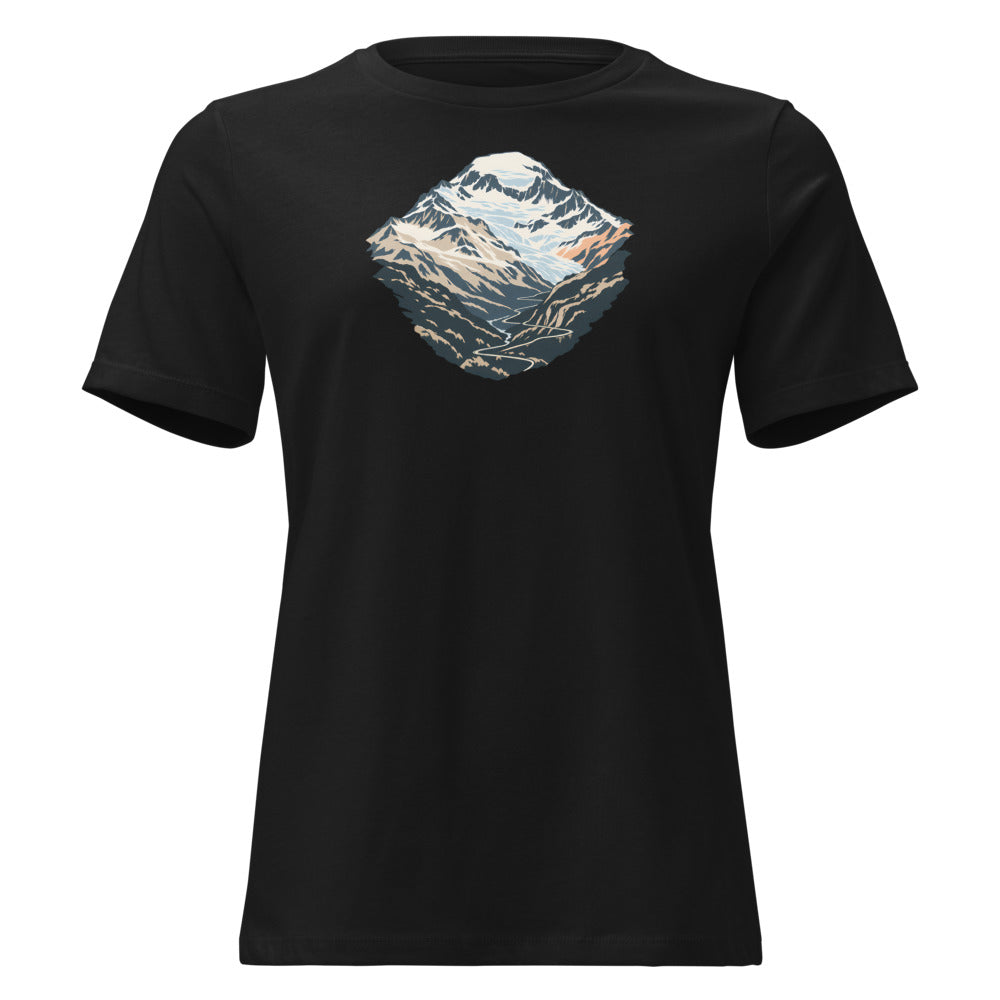 Monte Leone Simplon Damen-T-Shirt – Schwarz