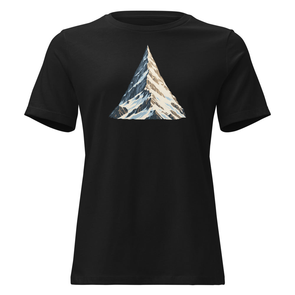 Obergabelhorn Pyramide Damen-T-Shirt – Schwarz
