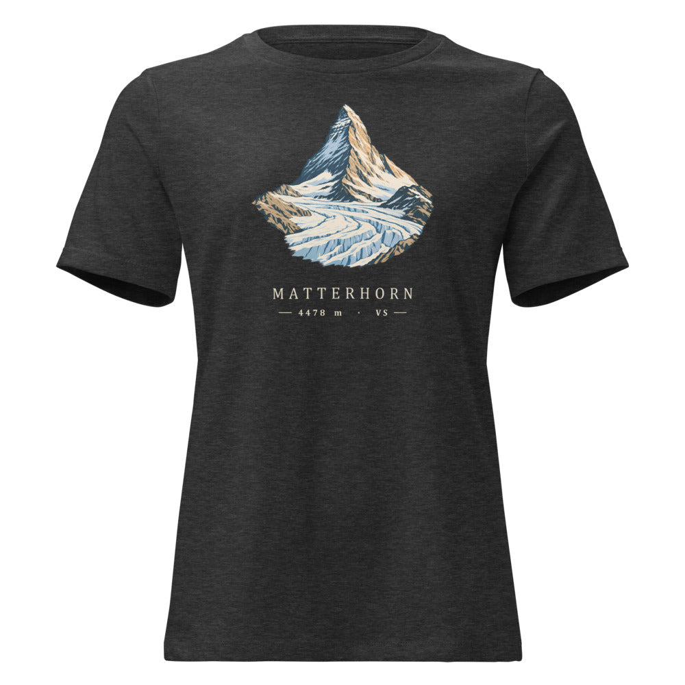 Matterhorn Gornergrat Damen-T-Shirt – Dunkelgrau meliert