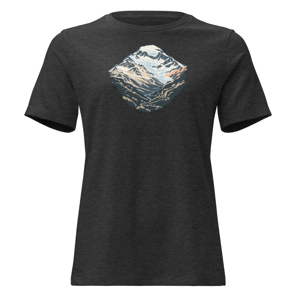 Monte Leone Simplon Damen-T-Shirt – Dunkelgrau meliert