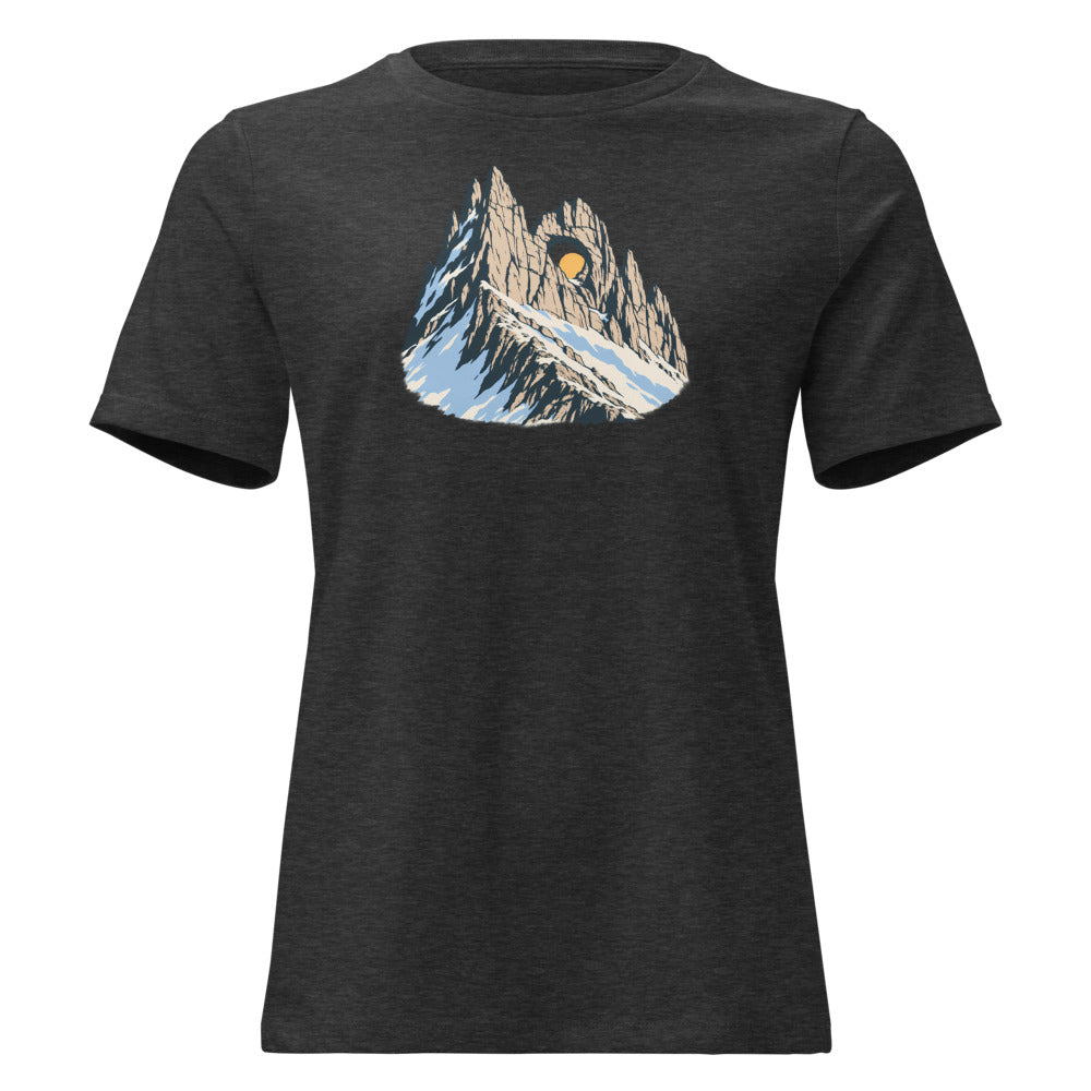 Tschingelhörner Martinsloch Damen-T-Shirt – Dunkelgrau meliert