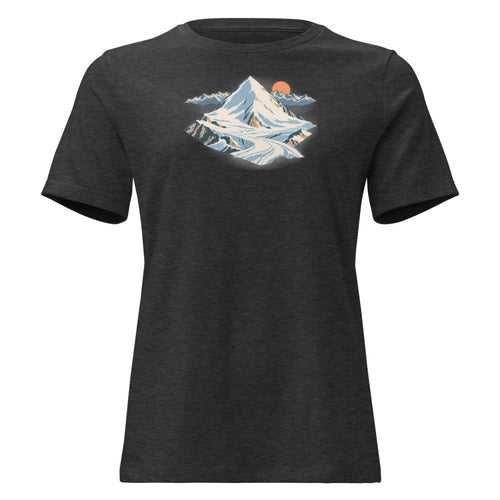 Allalinhorn Saas-Fee Damen-T-Shirt – Dunkelgrau meliert