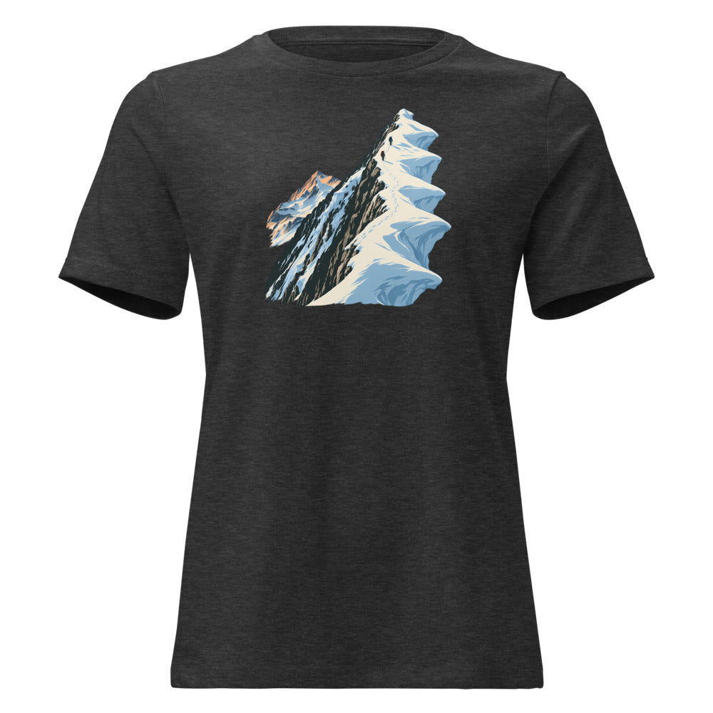 Lyskamm Wechtengrat Damen-T-Shirt – Dunkelgrau meliert