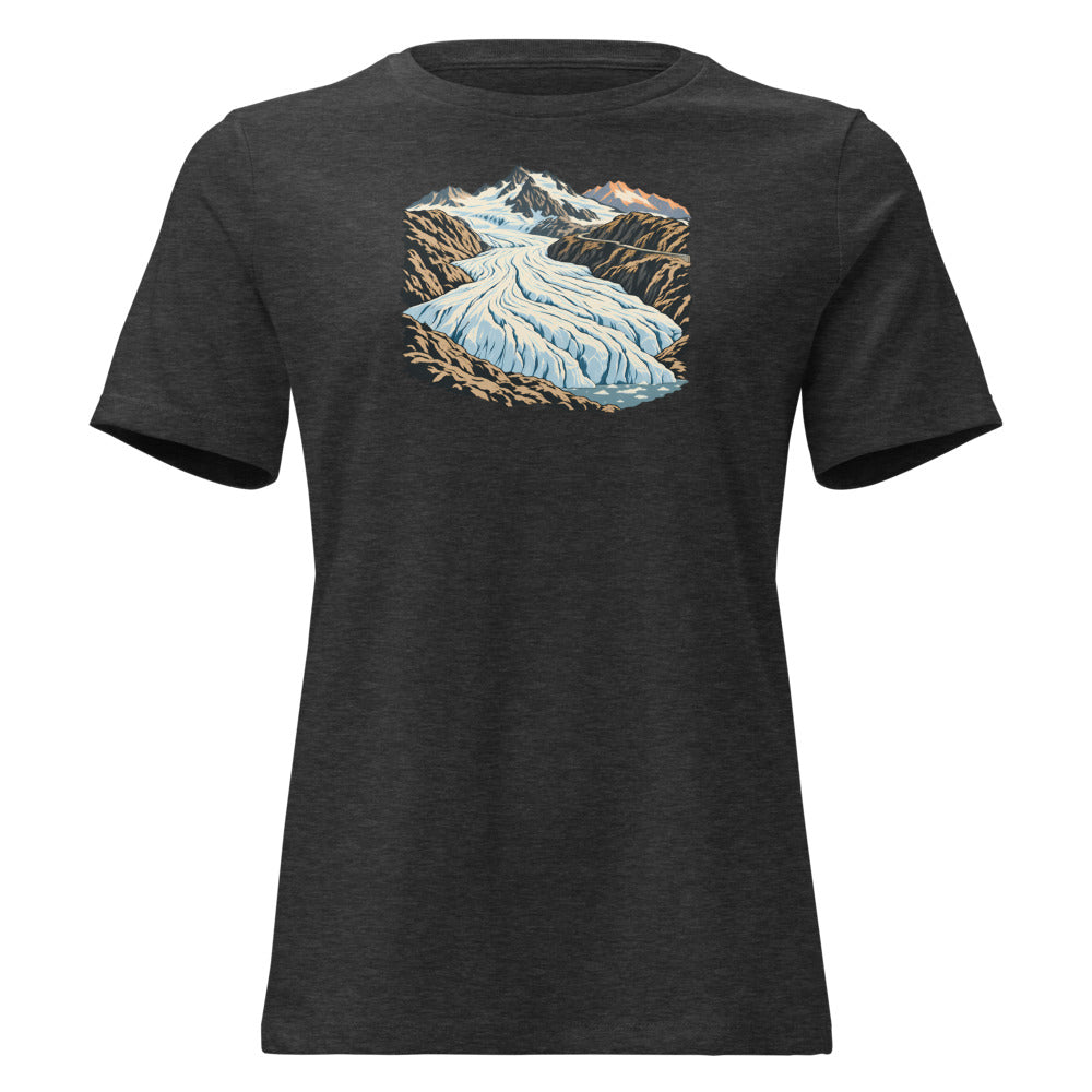 Rhonegletscher Furka Damen-T-Shirt – Dunkelgrau meliert