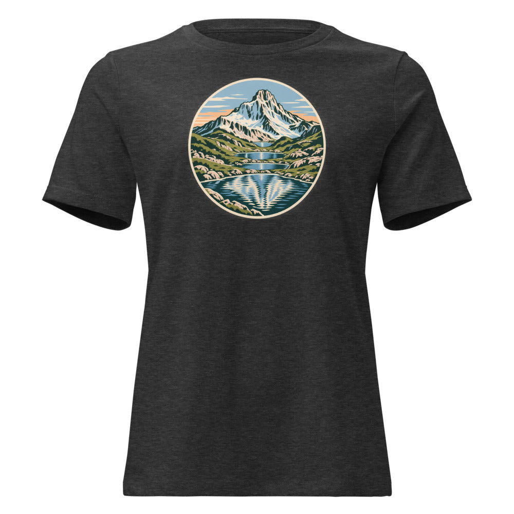 Pizol Bergseen Damen-T-Shirt – Dunkelgrau meliert