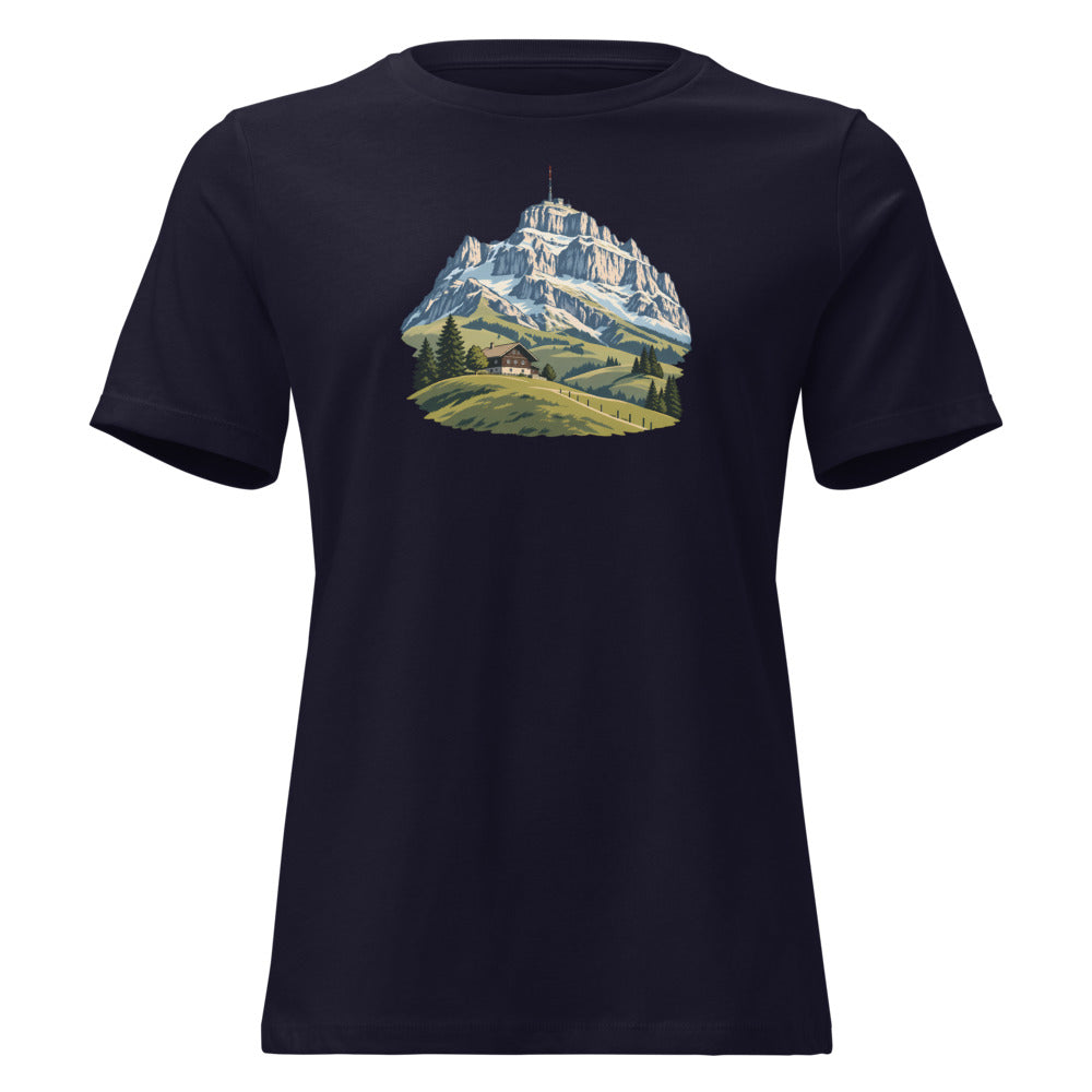 Säntis Appenzeller Hügel Damen-T-Shirt – Marineblau