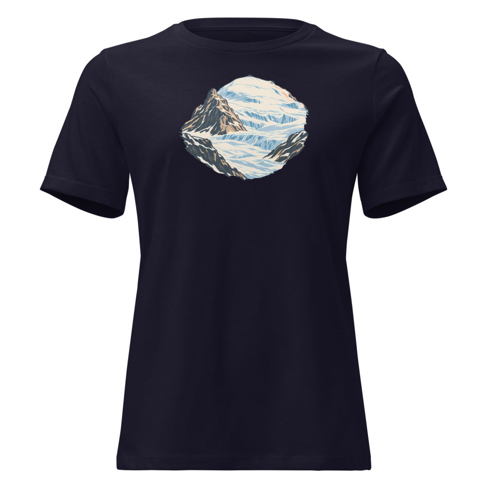 Klein Titlis Felsnase Damen-T-Shirt – Marineblau