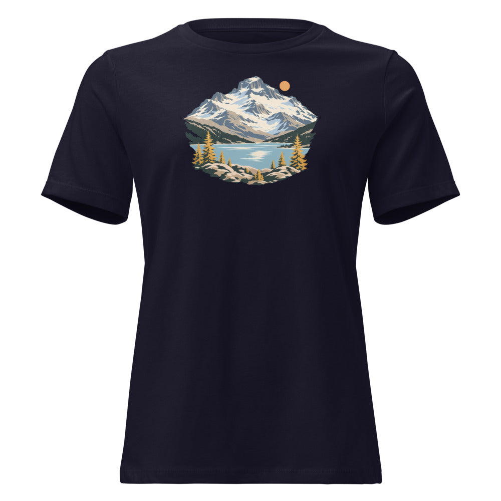 Piz Corvatsch Engadin Damen-T-Shirt – Marineblau