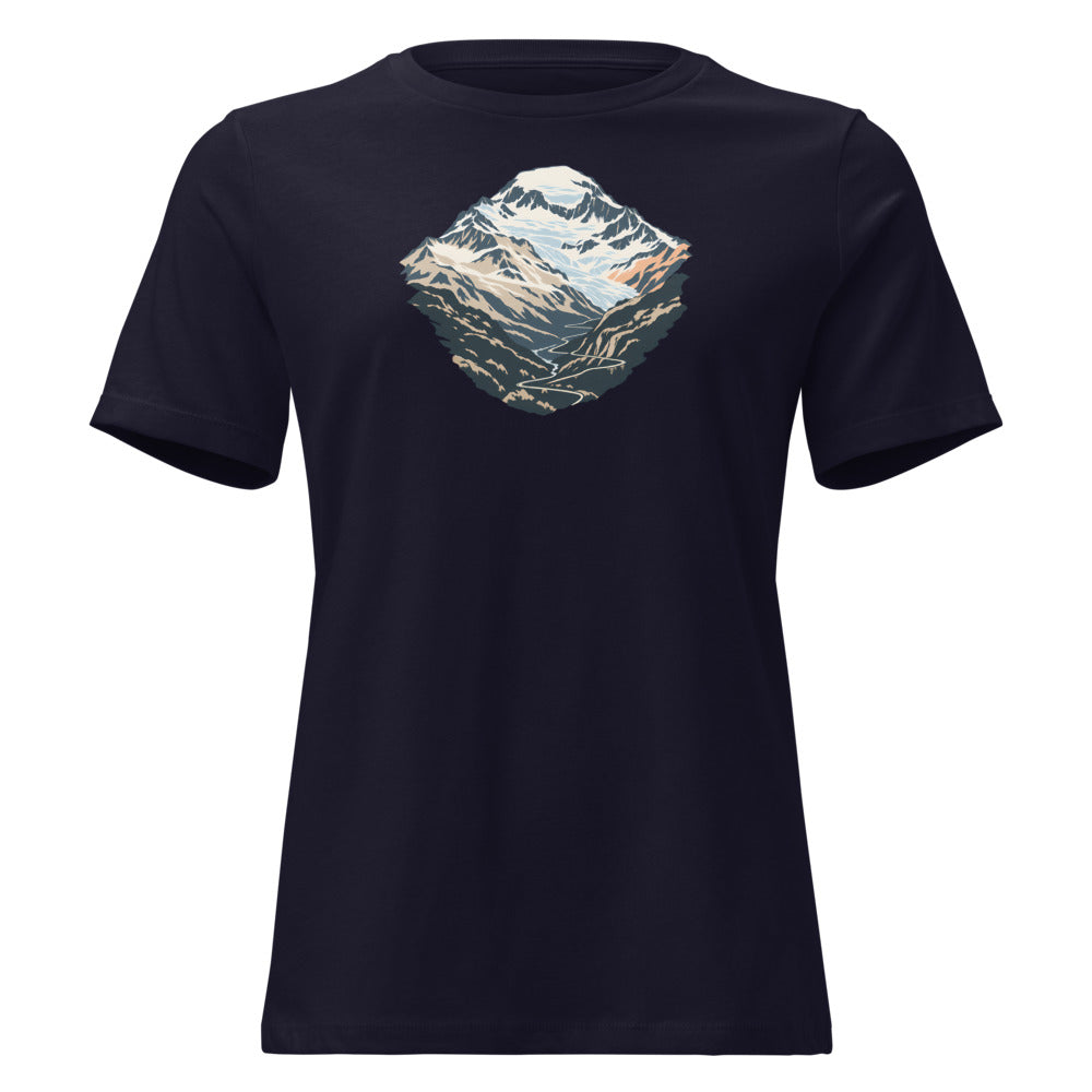 Monte Leone Simplon Damen-T-Shirt – Marineblau