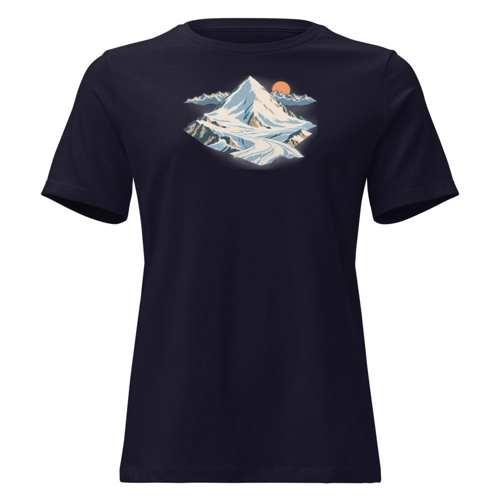 Allalinhorn Saas-Fee Damen-T-Shirt – Marineblau