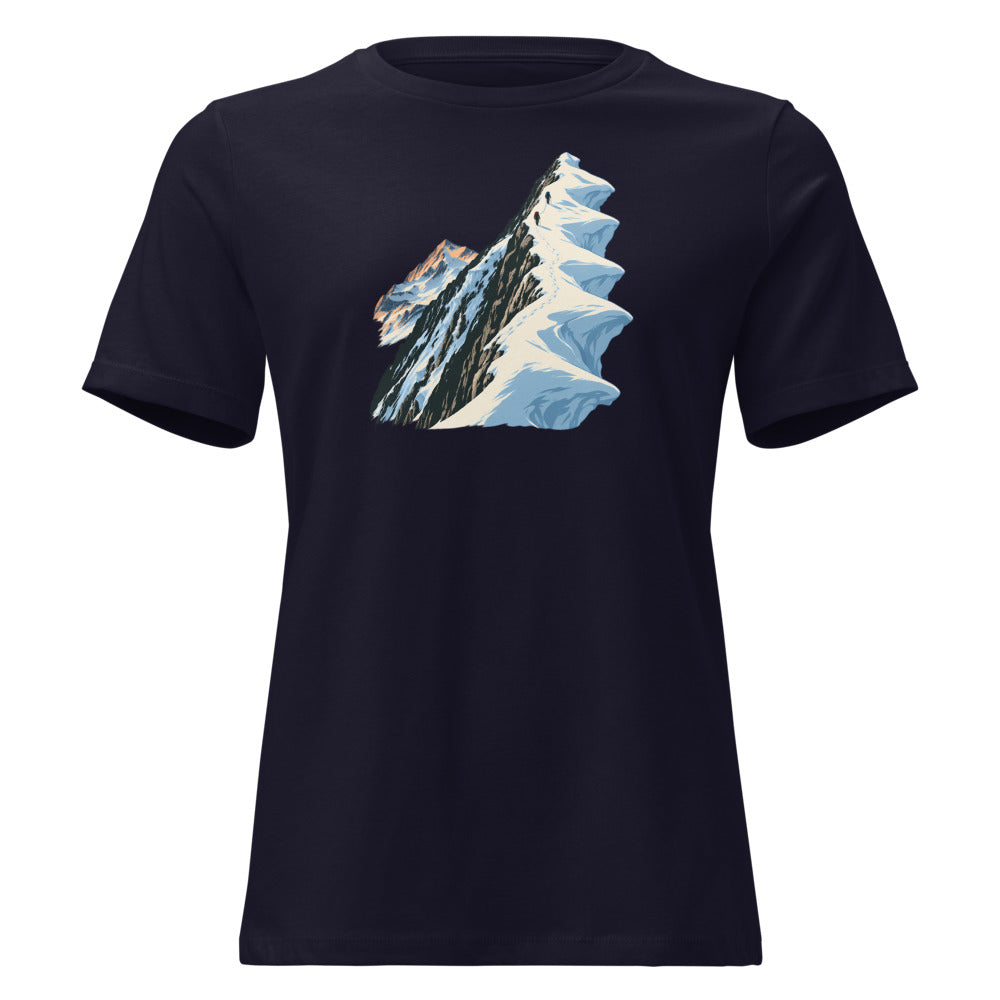 Lyskamm Wechtengrat Damen-T-Shirt – Marineblau