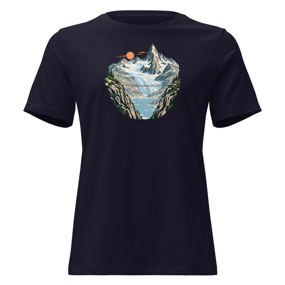 Trift Hängebrücke Damen-T-Shirt – Marineblau