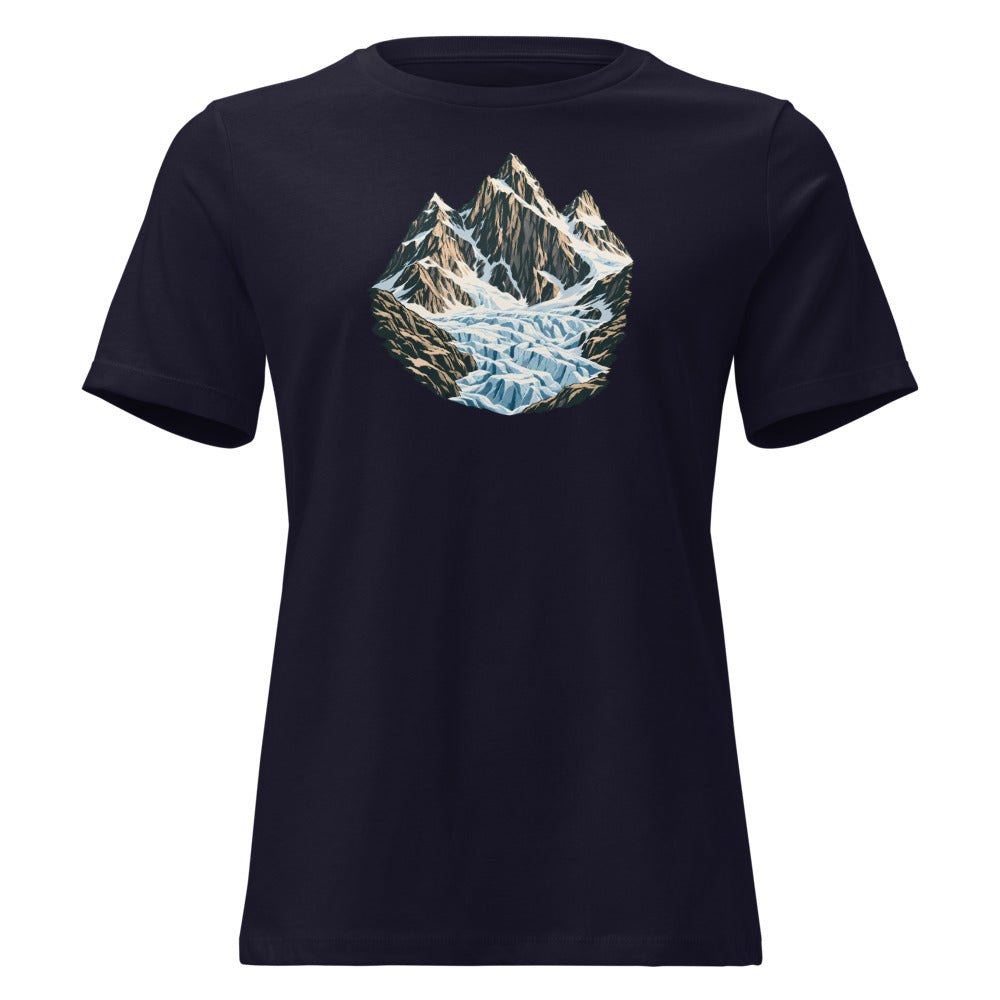 Fiescherhörner Eisbruch Damen-T-Shirt – Marineblau