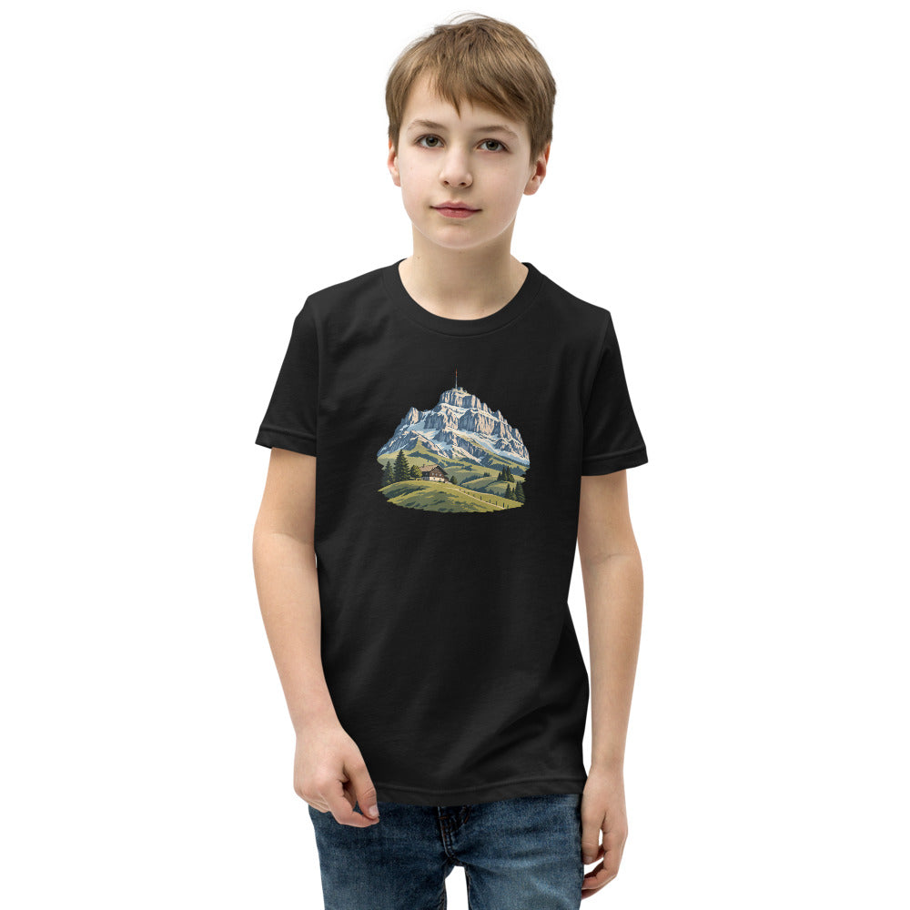 Säntis Appenzeller Hügel Kinder-T-Shirt – Schwarz
