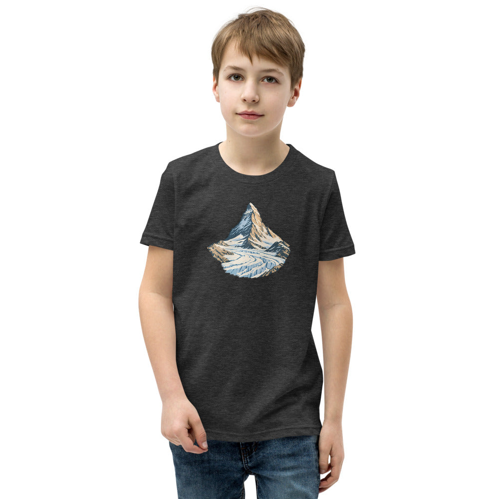 Matterhorn Gornergrat Kinder-T-Shirt – Dunkelgrau meliert