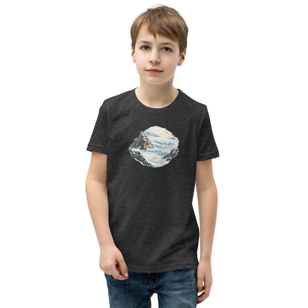 Klein Titlis Felsnase Kinder-T-Shirt – Dunkelgrau meliert